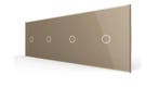 Livolo Touch Lichtschakelaar 4-Voudig | Goud Glas | 1+1+1+1, Ophalen of Verzenden, Nieuw, Schakelaar