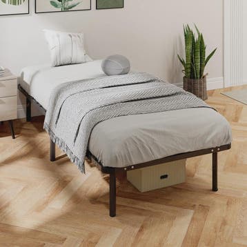 HOMCOM Bedframe 90x190 cm - Stevig Lattenbodem Bed met Opber, Verzenden, Nieuw