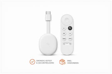 Google Chromecast 4K met Google TV, Audio, Tv en Foto, Mediaspelers, Verzenden, Zo goed als nieuw