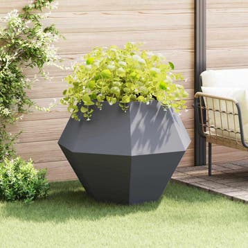 vidaXL Plantenbak Antraciet 100 x 100 x 80 cm Staal, 100 cm of meer, Verzenden, Nieuw, Metaal