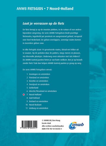 Noord-Holland / ANWB fietsgids / 7 9789018043551 ANWB, Verzenden, Gelezen, ANWB