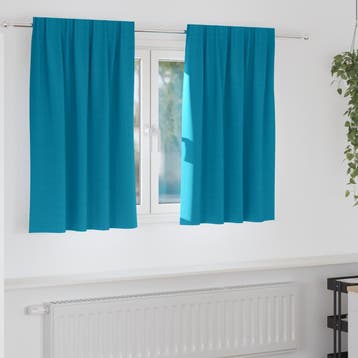 vidaXL Zwart-out Gordijnen met Ringen 2 st Turquoise 140 x, Huis en Inrichting, Verzenden, Nieuw