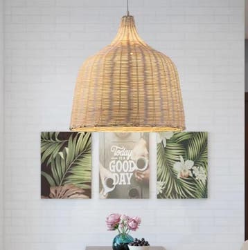 Rotan Hanglamp – Handgevlochten Bamboe Plafondlamp, Verzenden, Nieuw
