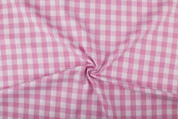 Geruite stof roze wit geruit - 18mm geruit, 120 cm of meer, Ophalen of Verzenden, Katoen, Roze