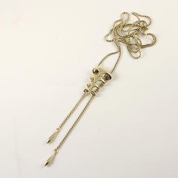 Handmade - Halsketting - DESIGN Schuifketting met 2 pampels, Nieuw