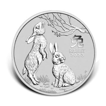 Zilveren munt Lunar Year of the Rabbit 2023 5 troy ounce, Verzenden