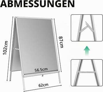 Stoepbord - Reclamebord - 60x84 cm - Wit, Verzenden, Zo goed als nieuw