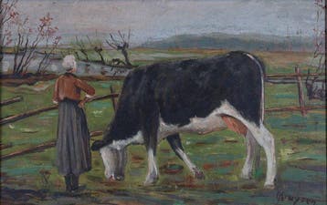Antoon Kruysen (1898–1977) - Koe en boerin