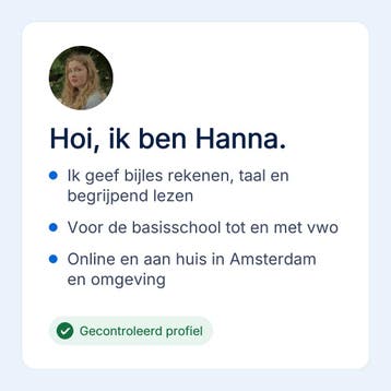 Hanna geeft bijles rekenen en taal in Amsterdam, Diensten en Vakmensen, Privéles, Bijles
