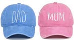 Set met 1 cap Mom licht roze en en 1 cap Dad licht blauw, Verzenden, Nieuw, Versiering, Geboorte of Huwelijk