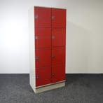 Rode Lockerkast - 8-deurs | 194,5 x 79 x 50 cm (c), Ophalen of Verzenden, Gebruikt