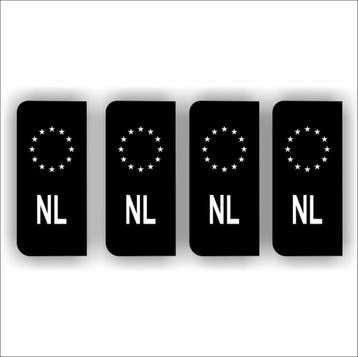 NL kentekenbord sticker Zwart, Wit (1373.71), Verzenden