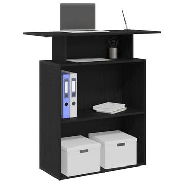 vidaXL Receptiebalie zwart 100x40x104 cm bewerkt hout, Huis en Inrichting, Bureaus, Verzenden, Nieuw