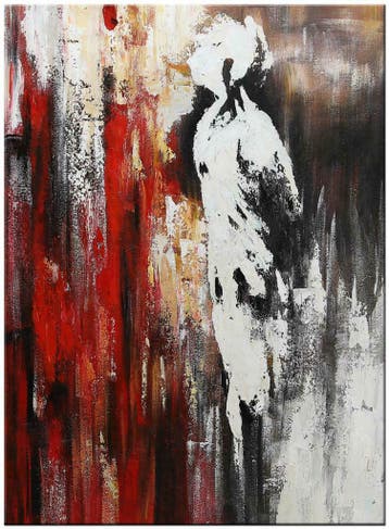 Abstract Olieverf Schilderij 90x120cm - Schaduw van Rood, Antiek en Kunst, Kunst | Schilderijen | Abstract, Ophalen of Verzenden