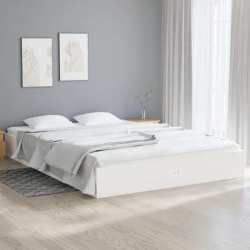 vidaXL Bedframe massief hout wit 200x200 cm, Huis en Inrichting, Slaapkamer | Bedden, Verzenden, Wit, Overige maten, 200 cm