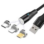 DrPhone 3-in-1 Lightning/Micro USB/Type-C 360 Magnetische 3A, Verzenden, Nieuw