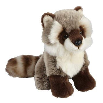 Ravensden wasbeer knuffel - grijs pluche - 18 cm, Verzenden, Nieuw