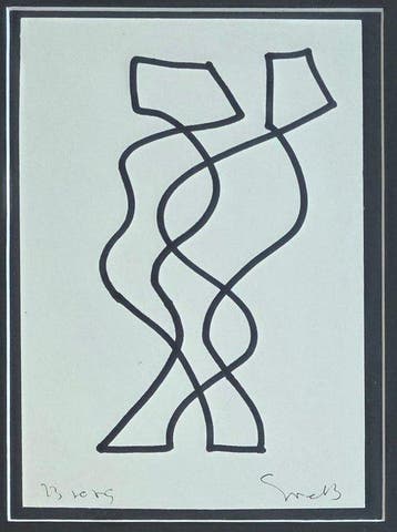 Siep Van Den Berg (1913-1998) - One line drawing Tango