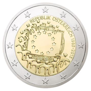 Oostenrijk 2 Euro Europese Vlag 2015., Postzegels en Munten, Munten | Europa | Euromunten, Verzenden