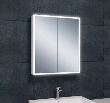 Quatro spiegelkast +verlichting 60x70x13, Verzenden, Nieuw