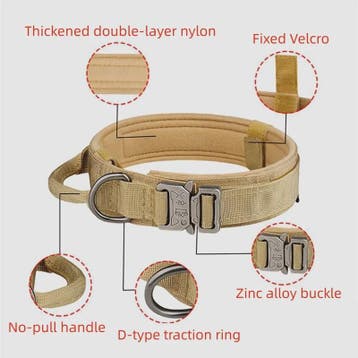 Sterke Tactische Hondenhalsband met Metalen Gesp - Nylon, Ve, Dieren en Toebehoren, Verzenden, Nieuw