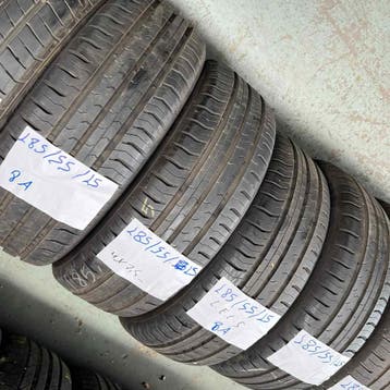 4 x Continental EcoContact 5 185-55-15 Zomerbanden 7,5mm, Auto-onderdelen, Gebruikt, 15 inch, Band(en), Personenwagen