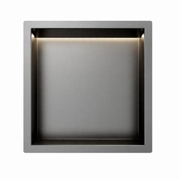 Gun Metal RVS Inbouwnis 30x30x7cm met RGB verlichting, Verzenden, Nieuw