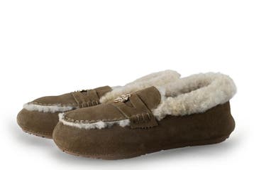 Manfield Pantoffels in maat 38 Bruin, Kleding | Dames, Bruin, Verzenden, Zo goed als nieuw, Pantoffels of Sloffen