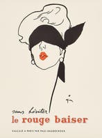 René Gruau - Le Rouge Baiser (linen backed on canvas) -