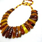 Luxe, natuurlijke Baltische barnsteen collier van 45 cm,