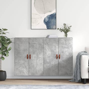 vidaXL Hangkasten 2 st 69,5x34x90 cm betongrijs, Verzenden, Nieuw, 50 tot 100 cm, Minder dan 100 cm