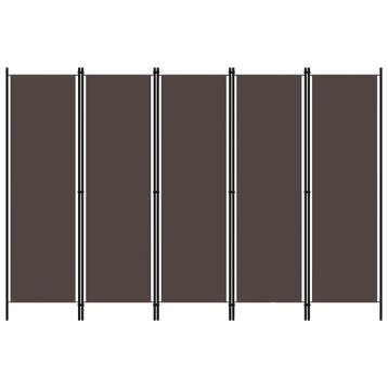 vidaXL Kamerscherm met 5 panelen 250x180 cm bruin, Verzenden, Nieuw