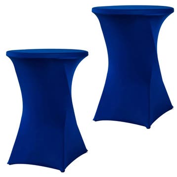 Set Van 2 Stuks! Statafelrok Blauw 80 CM Alora Tafelrok Voor, Nieuw