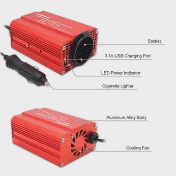 300W Auto Omvormer met Dubbele USB (5V/3A) - AC 110V/220V |, Verzenden, Nieuw