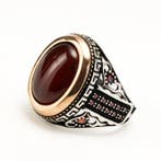 Zonder minimumprijs - Ring Zilver Carneool - Herenring, Sieraden, Tassen en Uiterlijk, Ringen, Nieuw