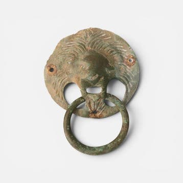Oud-Romeins Bronzen Leeuw Deurklink 11,50 cm.