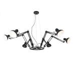 Industriële hanglamp zwart 6-lichts verstelbaar - Hobby, Verzenden, Nieuw, Industrieel