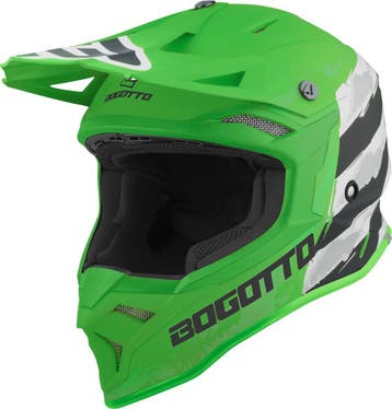 Bogotto V337 Wild-Ride Groen Zwart Wit Crosshelm, Motoren, XXL, Nieuw met kaartje, Overige merken, Heren