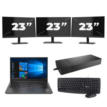 Lenovo Thinkpad E14 G2 -   i3-11e 16GB  - 256GB  + 3x 23 inc, Qwerty, Verzenden, Refurbished, 14 inch