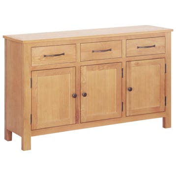 vidaXL Dressoir Bruin 112 x 33.5 x 70 cm Massief eikenhout, Verzenden, Nieuw, Eikenhout, 100 tot 150 cm
