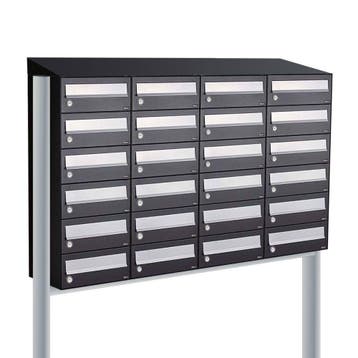 Brievenbusunit Hive set vrijstaand 4-breed, 6-hoog - zwart, Verzenden, Nieuw