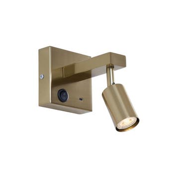 Moderne wandlamp goud met USB-C kantelbaar - Rex, Verzenden, Nieuw, Metaal