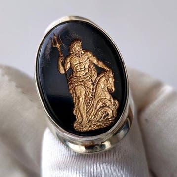 Zilver, Grand Tour-geïnspireerde Klassieke Griekse Poseidon