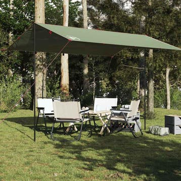 vidaXL Kampeerluifel waterdicht 400x294 cm groen, Verzenden, Nieuw, Tot en met 2