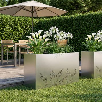 vidaXL Plantenbak zilver 80 x 20 x 49 cm Roestvrij staal, Verzenden, Minder dan 60 cm, Nieuw, Metaal
