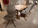 Eetkamerstoelen Dayla grijs (set van 6) **SHOWROOMMODEL**, Nieuw, Grijs, Stof