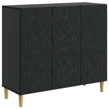 vidaXL Dressoir Zwart 89 x 34,5 x 80 cm Bewerkt hout, Verzenden, Nieuw, Overige houtsoorten, Minder dan 50 cm