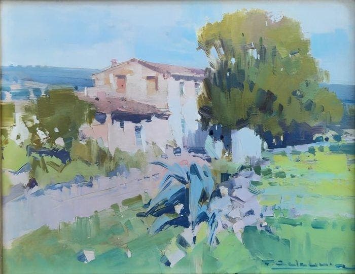 Francisco Calabuig (1941) - Casas de campo, Antiek en Kunst, Kunst | Schilderijen | Klassiek