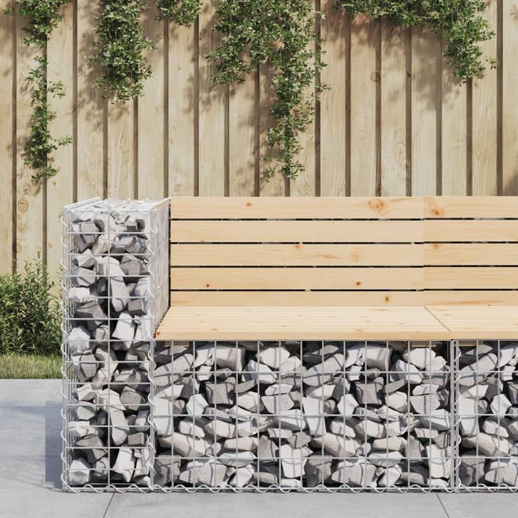 vidaXL Tuinbank schanskorfontwerp 92x71x65,5 cm massief, Tuin en Terras, Tuinbanken, Nieuw, Verzenden