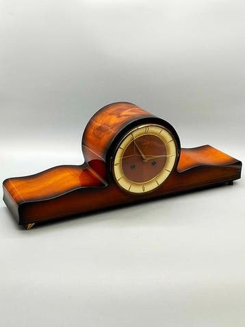 Klok - Art Deco Hout, Messing, Glas - 1950-1960 - Anker